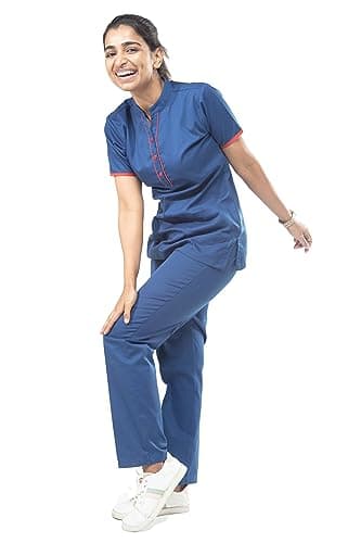 UNIFORM CRAFT Women's Polyester-Cotton Nurse Uniforms - Ideal for Nurses Uniform | Clinic Uniforms | Hospital Uniform for Nurses | Hospital Uniform | NT07 Royal Blue (M) 5