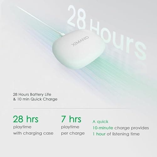 XIMAND Bone Conduction Headphones,IPX5 Open-Ear Wireless Bluetooth 5.3 Magnetic Charging with Mic, 6HR Playtime, Waterproof Sweatproof Earphones for Sports -New 2025 3