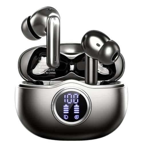 Fhumsh Wireless Earbuds, 50H Playback LED Digital Display Ear Buds with Bluetooth 5.3 Headset, Earphones for Running/Workout -Black 2