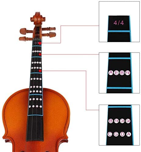HASTHIP® Violin Finger Guide 4/4 Full Size Violin Fingerboard Sticker Fret Position Indicator, Fiddle Fingerboard Intonation Chart Stickers Fingering Labe 5