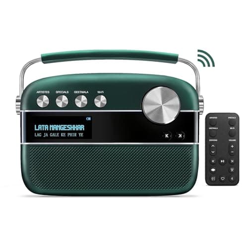 Saregama Carvaan 2.0 Hindi Portable Music Player 5000 Pre-Loaded Songs with Podcast, FM/BT/AUX (Emerald Green)