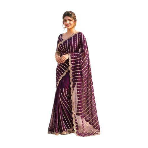 Saree for Women (Wine)