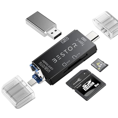 BESTOR Portable 3-in-1 Memory Card Reader OTG USB Type-C Micro USB SD Card Adapter Supports TF SD SDXC SDHC RS-MMC MMC Micro SDXC Cards for Phones Laptops Tablets (BST_3IN1_OTG)