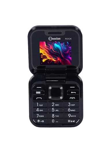 Snexian Rock X Flip Phone Dual Sim |Keypad | with 1.8 Inch Display |Flip/Fold| Call & SMS Indicator|Crystal Back Panel |BT Dialer|Voice Changer |Long Lasting Battery|FM| Black