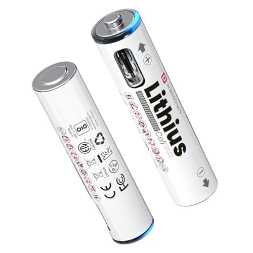 Portronics AAA Lithius Type C Rechargeable Batteries, Pack of 2, Lithium Ion Cell Composition, Upto 440mAh Capacity, Low Self Discharge, No Separate Charger Required (White)
