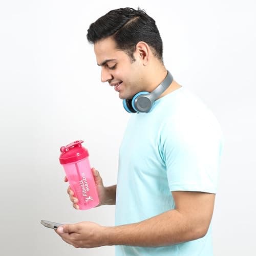 Fitness Mantra® 700ml Classic Shaker Bottle for Men & Women [Capacity 700 ml (Pink, 700ml) 3