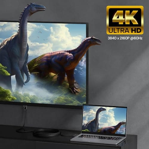 Tukzer 4K HDMI Cable, Support 3D, Ultra HD 4K @60Hz, High-Speed 10.2Gbps Ethernet, Audio Return Channel, Gold-Plated Connector| For UHD TV, Monitor, Computer, Projector, Xbox Gaming Console (3 Feet) 5