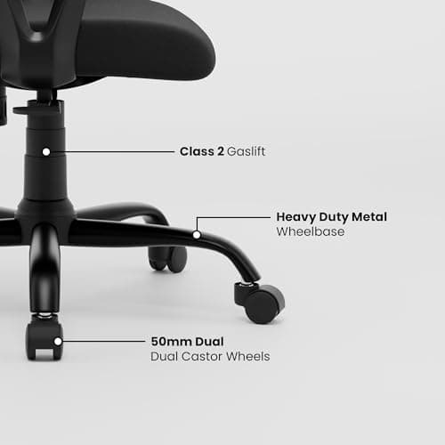 Green Soul Seoul X Office Chair, Mid Back Fabric Ergonomic Home Office Desk Chair with Comfortable & Spacious Seat, Rocking-tilt Mechanism & Heavy Duty Metal Base (Black) 6