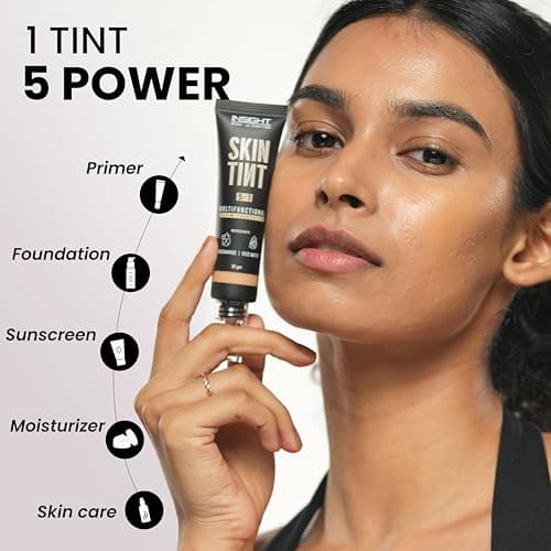 INSIGHT Skin Tint 5-in-1 Serum Foundation (30g) | SPF 20 PA++++ | Lightweight, Hydrating & Brightening with Niacinamide & Rice Water | Primer, Moisturizer & Sunscreen in One | For All Skin Types - Sha 2