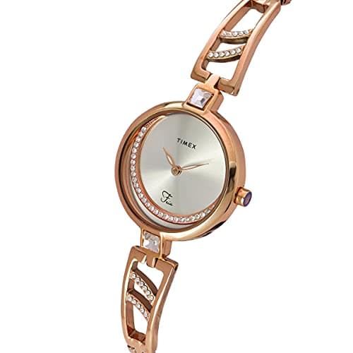 TIMEX Fria Analog Watch for Women with Silver Round Dial & Rose Gold Brass Bracelet Band Water Resistant Women's Wrist Watches - TWEL15201 2