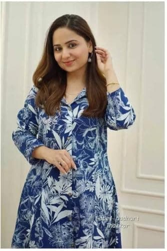 Cotton Co-ord Set for Women, 2 Piece Kurta Set, Kurta with Pant (in, Alpha, 2XL, Blue) 3