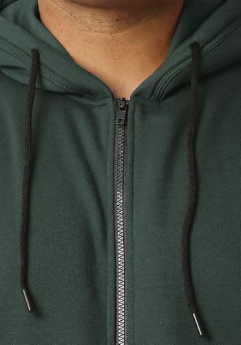 Wear Your Opinion Men's Fleece S to 5XL Plus Size Zipper Regular Fit Hoodies Jacket for Winter Wear (Design: Solid,Olive,Medium) 4
