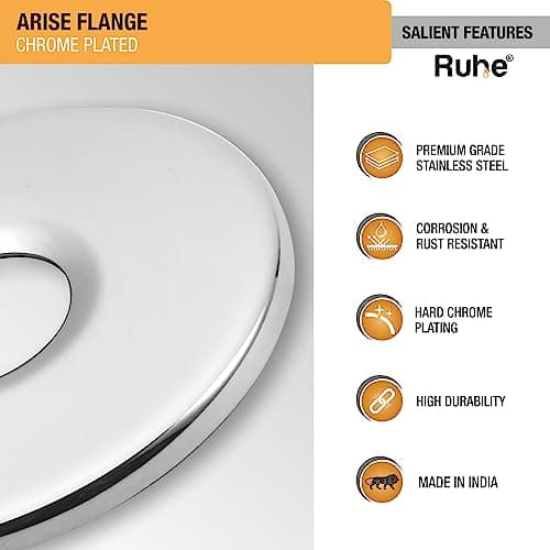 Ruhe® Premium Stainless Steel Arise Wall Flange for Kitchen Taps/Bathroom Taps/Faucets | Pack of 5 | Chrome Plated 3