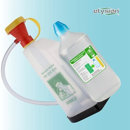 Elysian Emergency Eye Wash Station Kit – Wall-Mountable Safety Eyewash with 500ml Reusable Pump Bottle | Ideal for Chemical, Dust & Irritant Exposure in Workplace, Lab, or Industrial Use 4