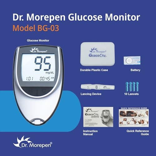 Dr. Morepen BG-03 Gluco One Glucometer Combo, 50 Strips (Multicolor) 4