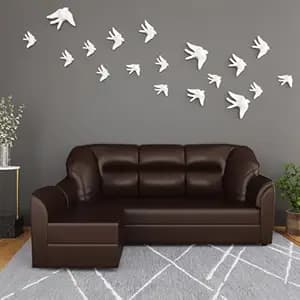 WESTIDO Leatherette 4 Seater - Sofa (Finish Color - Brown, DIY(Do-It-Yourself)) | 1 Year Warranty