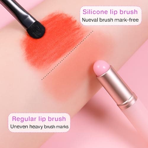Flavizo 2 Pcs Silicone Lipstick Brush Applicator, Soft Flexible Lip Brushes for Lipstick Balm Gloss, Easy to Clean Lipstick Applicator and Concealer, Portable Lip Tool 3