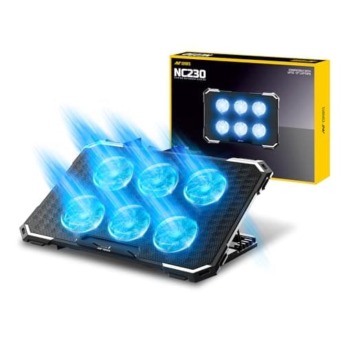 Ant Esports NC230 Gaming Notebook Cooler for 10–17 Inch Laptops | Cooling Pad with 6 Fans RGB | USB Powered Silent Fan | Adjustable Height Cooling Stand | Compatible with MacBook, PS5 & PS4