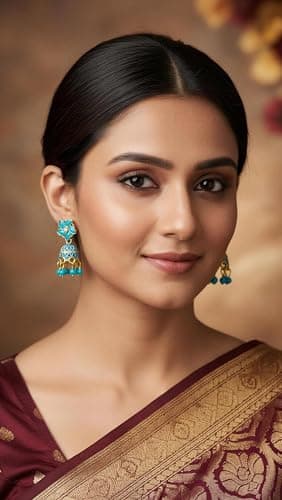 Traditional Jhumka Earrings Combo, Pink, Blue and Black, Crystal Top with Pearl Drops, Set of 3 Pairs (4) 2