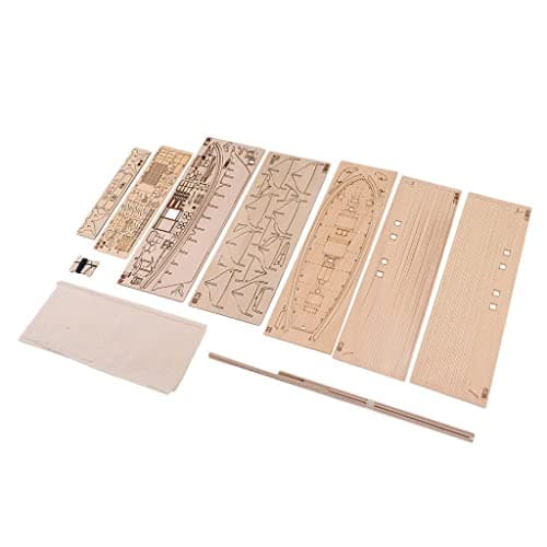 CLUB BOLLYWOOD LICHTS®1/130 Scale Wooden Sailboat Model Kit Harvey Ship Puzzle for Kids and Adults 3