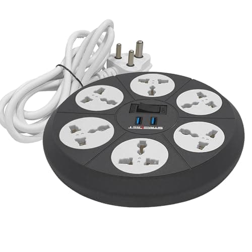 STANDLAST 6-Socket Extension Board with 2 USB (2.4A) | 3 Meter Surge Protector & 10A Spike Guard | Heavy Duty Extension Cord | Universal Socket Power Strip for Home,Office,TV, PC & Appliances - Grey 4