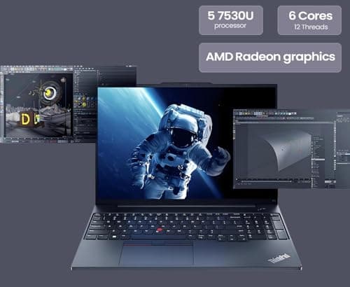 Lenovo ThinkPad E16 Business Laptop (16" FHD+, AMD Ryzen 5 7530U (> i7-1165G7), 16GB RAM, 512GB SSD) Fingerprint, Backlit, 1080p Webcam, IST Hub, Wi-Fi 6, Ethernet, Win 11 Pro w/AI Copilot, Black 3