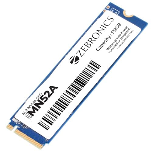Zebronics 512GB M.2 NVMe SSD, 2280 Form Factor, 2200MB/s Read & 1600MB/s Write, Faster Than SATA SSD, High Performance Storage, Low Power Consumption, Silent Operation, S.M.A.R.T Support (MN52A)