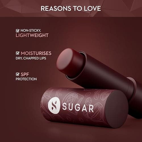SUGAR Cosmetics Tipsy Lips Moisturing Balm with Vitamin E, Shea Butter and Jojoba Oil | Tinted Lip Balm with SPF | Lip Protection & Nourishment | 4.5gm - 02 Cosmopolitan 2