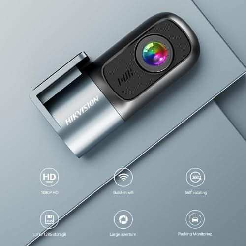 Hikvision Car Dash Camera D1 PRO with 2K 1440p HD Resolution | 360° Camera Rotation | Ultra-Wide 102° View | G-Sensor | Night Vision | Built- in Wi-Fi | Voice Recognition | Upto 256GB SD Card Support 2