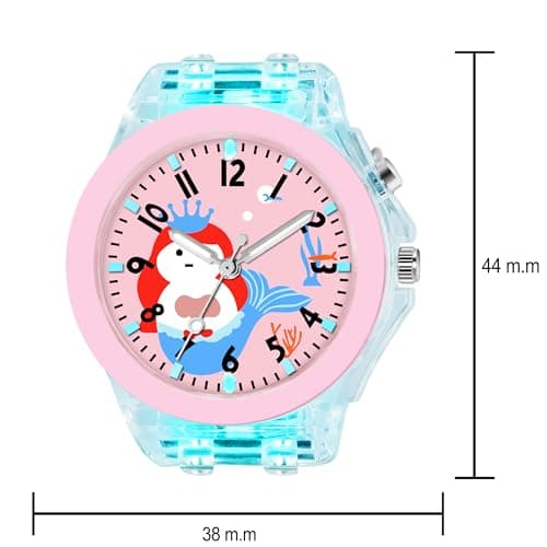 Acnos Pink 3D Fish Cartoon Kids Watch Multicolor LED Lights Unbreakable Silicone Strap Perfect Birthday Diwali Gift for Boys Girls (3-13 Years) 4