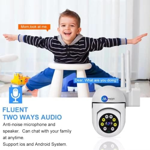Maizic Smarthome Ultracam 5MP UHD Wi-Fi Outdoor CCTV Camera for Home with Color Night Vision, Motion Tracking, Two Way Talk and Multi Users View, 2 Years Warranty (S-Mini Ptz) 3