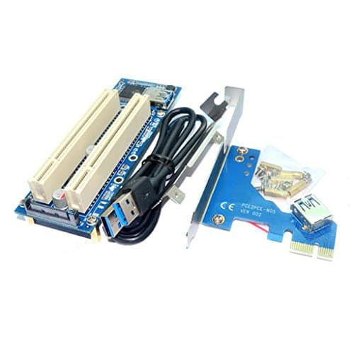 BNF® PCI-E Express X1 to Dual PCI Riser Extend Adapter Card with USB 3.0 Cable| Computer Components & Parts |Port Expansion Cards|1 piece PCI-E to Dual PCI Riser Extend Adapter Card 2