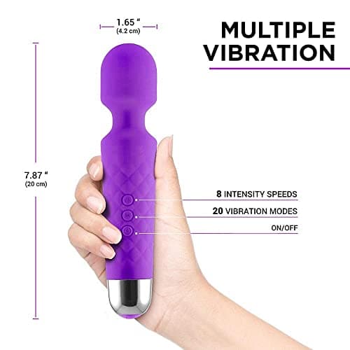FEGSY Full Body Massager for Women & Men, Rechargeable Wireless Massager Machine for Pain Relief, Handheld Massager with Medical Grade Silicone, 8 Speeds, 20 Modes (Purple) 4