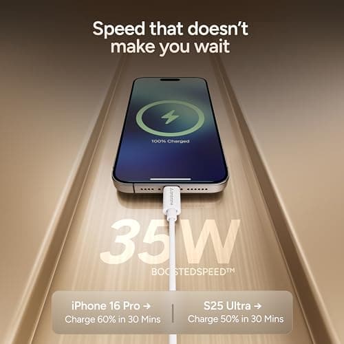 Ambrane 20000mAh 35W Fast Charging Small Pocket Size Powerbank, Hanging InBuilt Type C Cable, Type C PD & USB Output for iPhone, Android Mobiles & Other Devices (PowerMini 20, Blue) 3