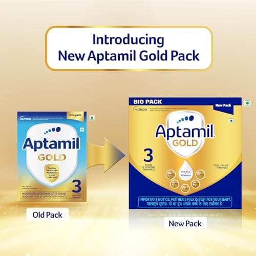 Aptamil Gold Infant Formula Milk Powder for Babies - Stage 3 (6-12 Months) - with Prebiotics and DHA - 1.2 kgs - Large Pack 2