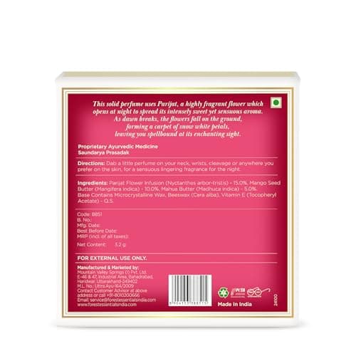 Forest Essentials Solid Perfume Parijat | Long lasting Fragrance | Alcohol Free 2