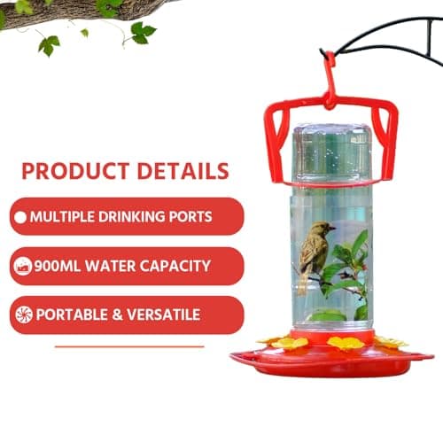 Amijivdaya Hummingbird Water Feeder, 6 Ports, 900ml Capacity 3