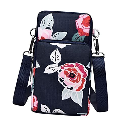 Meadawgs® Small Mobile Phone Bag Lightweight Adjustable Strap Women Ladies Travel Dark Blue Peony|Clothing, Shoes & Accessories | Womens Handbags & Bags| Womens Handbags & Bags|1 Phone Bag 3