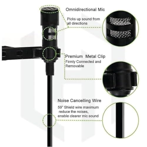 Humble HB-M01 Wired Lavalier Microphone, Clip-On Condenser Lapel Mic with 3.5mm Jack for Android Phones, PC & Laptop–Ideal for YouTube/Vlogging/Interviews/Livestreaming & Video Recording (1.5m Cable) 5