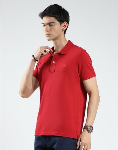 Monte Carlo Men's Regular Fit Polo T-Shirt | Solid Pattern| Half Sleeve | Collared Neck | Casual Wear T Shirt for Men's Red L (Pack of_1) 2