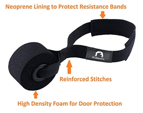 Bodylastics Natural Rubber Dual Layer Resistance Loop Band 41 Inches with Door Anchor for Resistance Training, Body Stretching, Powerlifting, Pullup Assistance, Pilates, Yoga, Fitness Workouts 3