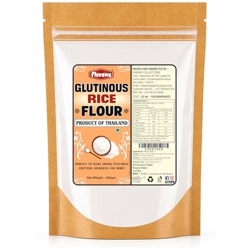 Flavoma Glutinous Rice Flour (400g) | Sticky Rice Flour for Mochi, Pancakes, Desserts & Fritters | Premium Quality | Product of Thailand