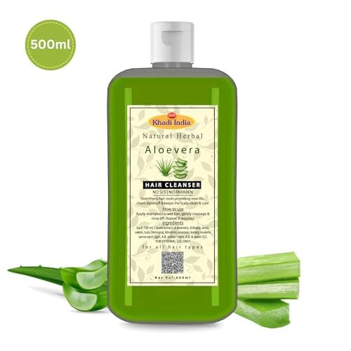 Khadi Natural Herbal Anti Dandruff Aloevera Shampoo 500ml For Healthy & Shiny Hair | Control Hair Fall With 7 Herbal Ingredients | Paraben & Sls Free Shampoo Ayurvedic Hair Cleanser For Women & Men 3