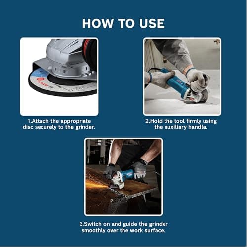 Bosch GWS 900-100 Angle Grinder with 900W Motor, 100mm Disc, M10 Thread, 2-Way Switch & Restart Protection for Heavy Duty Use, Includes Wrench & Box, 6 Months Warranty 4