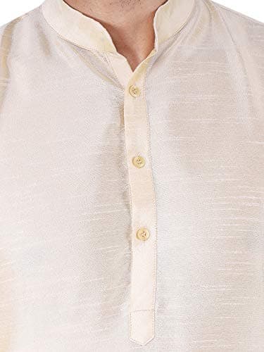 Sadree® Men's Silk Blend Kurta Pajama, Kurta Set Mandarin Colloar, Round Neck, Full Sleeve, Knee Length, Regular Fit, Festival, Wedding, Ethnic Dress for Men Kurta Pyjama Set 5