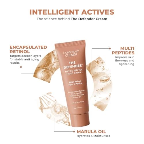 Conscious Chemist® 0.2% Retinol Moisturizer Cream | 20g | Pro-Collagen Night Cream, For Men & Women, Multi peptide Anti aging Face cream, Reduces Fine lines, Neck lines & Wrinkles, All Skin Types - Th 3