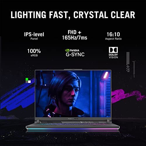 ASUS ROG Strix G16 (2023) 64WHrs Battery, Intel Core i5-13450HX 13th Gen, 16" FHD+ 165Hz, 6GB RTX 3050, Gaming Laptop (16GB/512GB SSD/Windows 11/Office 2021/4-Zone RGB KB/Gray/2.50 Kg) G614JJ-N3086WS 3