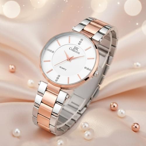 IIK COLLECTION Analog Women's Watch Stainless Steel Dial Wrist Watches,Stylish Belt Ladies Watch - Water Resistant Watches for Girls