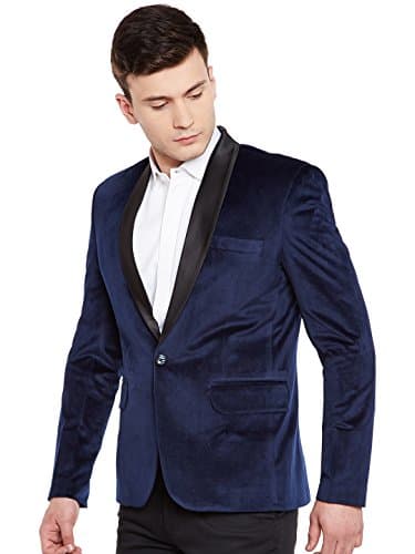 Wintage Men's Regular Fit Tuxedo Formal Blazer (Tuxvelvet201Color6S40_Navy Blue_40) 2