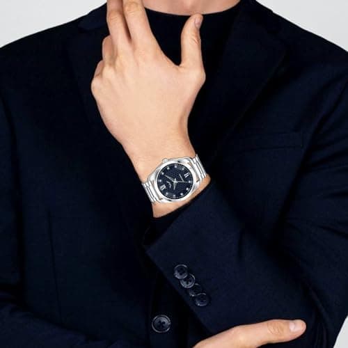 LOUIS DEVIN Stainless Steel Steel Chain Analog Wrist Watch for Men (Blue Dial) | Ld-Gr062-Blu-Ch, Dial Color-Blue, Band Color-Silver 5